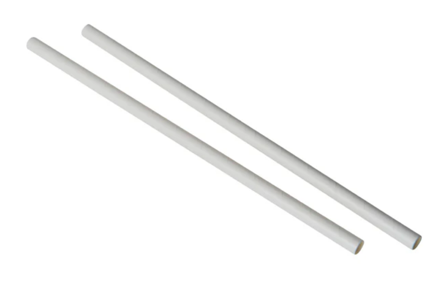 9" WHITE SMOOTHIE STRAW 8MM-250
