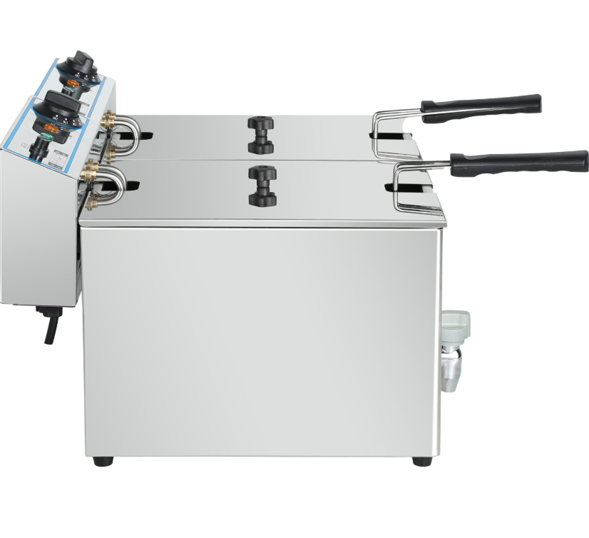 Commercial Electric Deep Fryer Countertop Double Tank 2x10 Litres