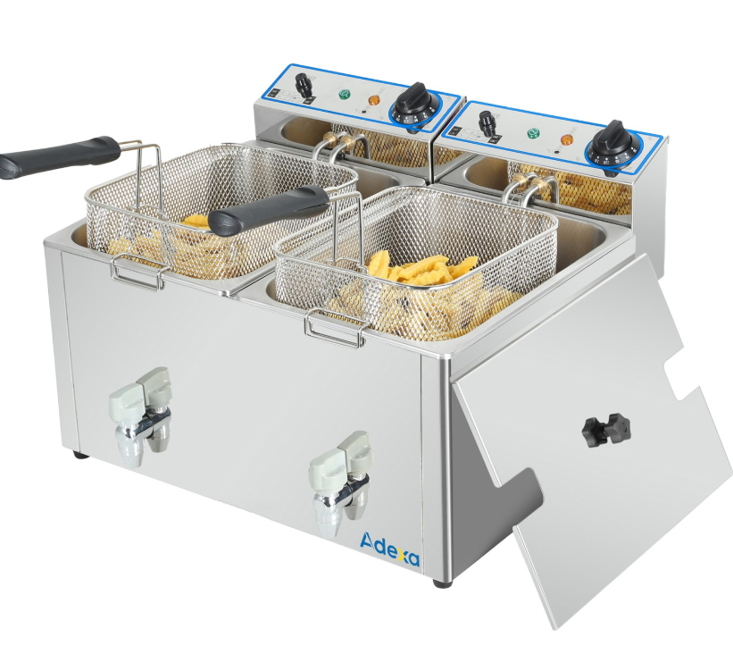Commercial Electric Deep Fryer Countertop Double Tank 2x10 Litres