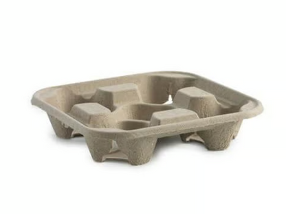 4 CUP MOULDED PULP FIBRE CUP CARRIERS (1x180)