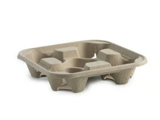 4 CUP MOULDED PULP FIBRE CUP CARRIERS (1x180)