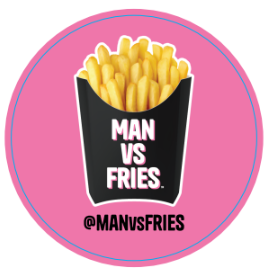 MAN VS FRIES LOGO STICKER